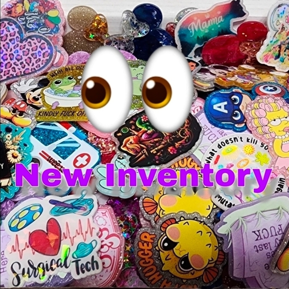 Flatbacks for Review Purposes Only Acrylic Flats Planar Glitterbacks Badge